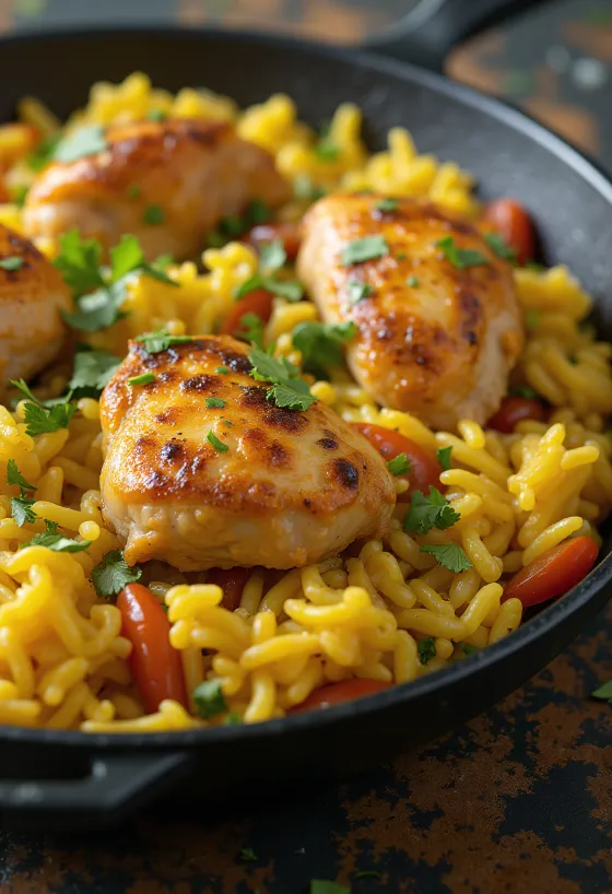 Arroz con Pollo, würziger Hähnchenreis mit Koriander