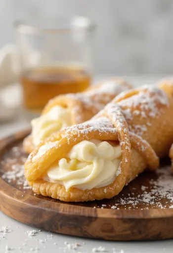 Servierte Bourbon-Vanille-Cannoli