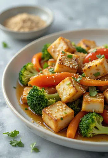 Tofu-Gemüse-Pfanne mit Knoblauch