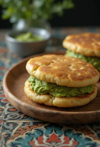 Dorayaki mit Matcha-Creme, japanisches Gebäck