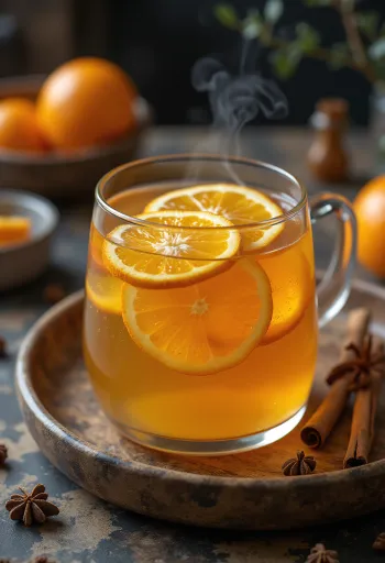 Orangen-Cider serviert im Glas