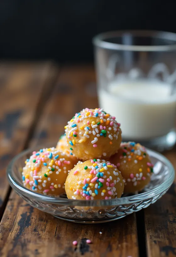 Punschkugeln, in bunten Streuseln gewälzt