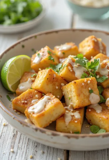 Pikanter Limetten-Tofu mit Tahini