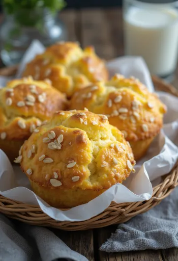 Servierte Quark-Haferflocken-Muffins