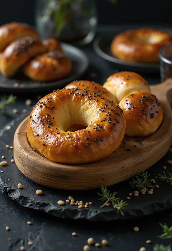 Frisch gebackener Bublik Bagel