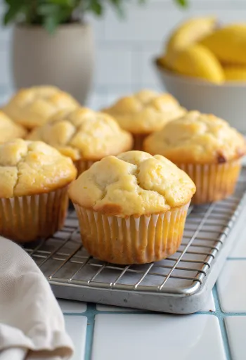 Servierte Zitronen-Bananen-Muffins