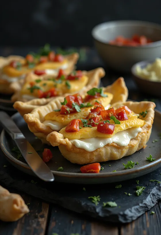 Pide mit Quark, frisch gebacken mit Kräuter-Quark-Füllung