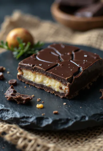 Túró Rudi mit Schokoladenüberzug, gekühlt serviert.