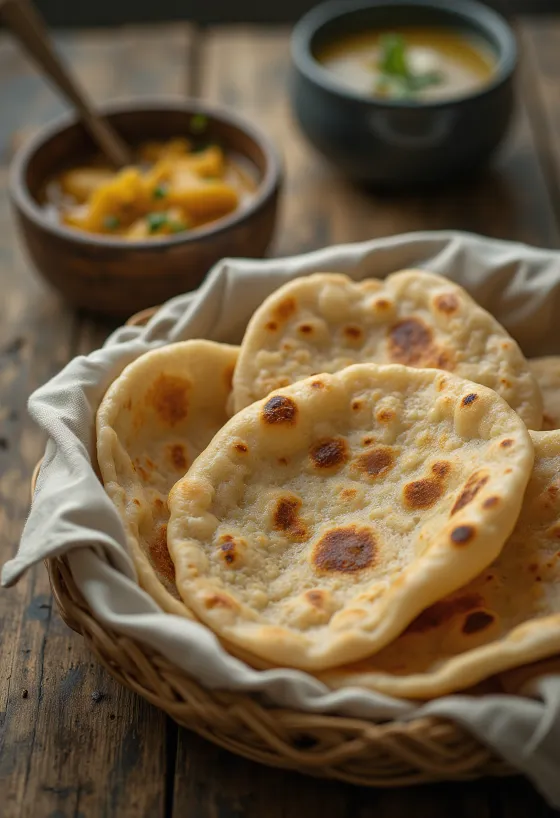 Frisch gebackenes Chapati Brot