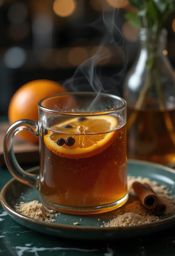 Nelken-Cider in einer Tasse