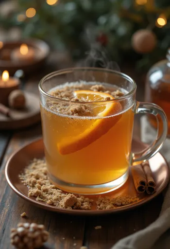 Muskatnuss-Cider in einer Tasse