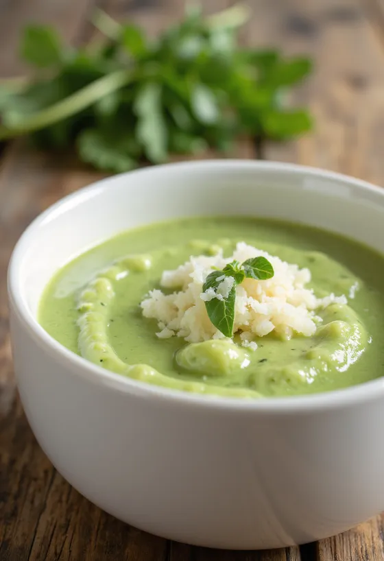 Servierte Rucola-Sahne-Sauce