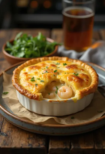 Empadão de Camarão, brasilianische Pie mit Garnelenfüllung im Mürbeteig