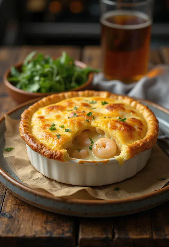 Empadão de Camarão, brasilianische Pie mit Garnelenfüllung im Mürbeteig