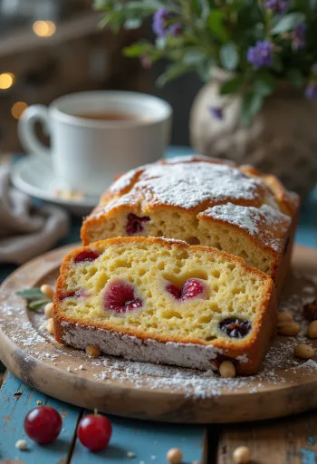 Weihnachtliches Früchtebrot mit Trockenfrüchten und Nüssen
