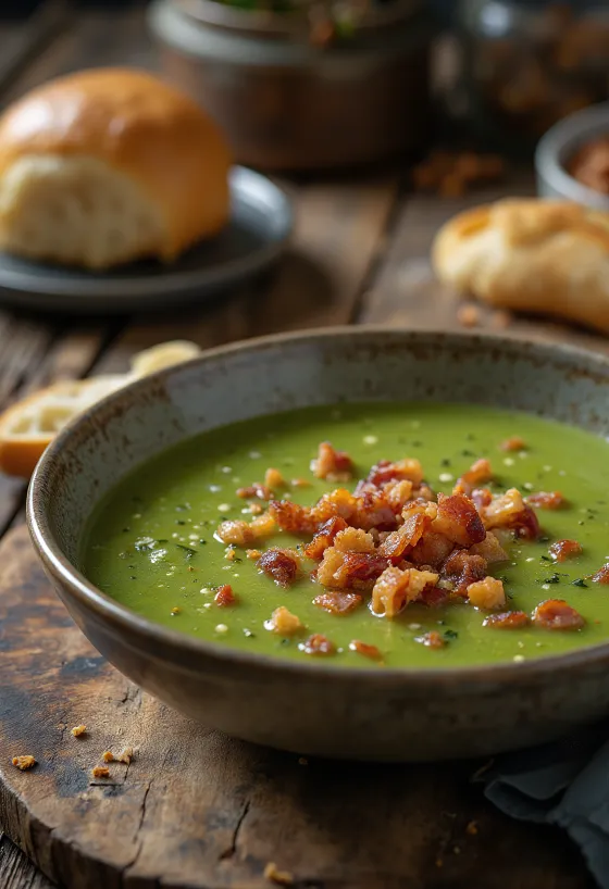Brokkoli-Cremesuppe mit Bacon