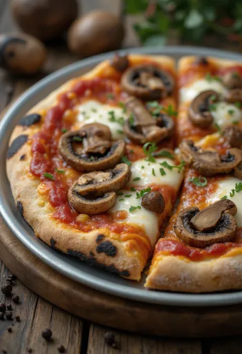Pizza ai Funghi di Bosco mit Waldpilzen und Mozzarella