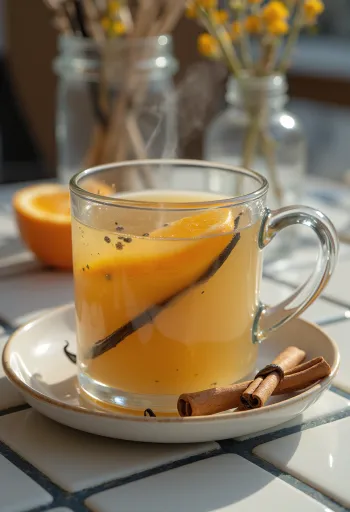 Vanille-Cider in einer Tasse