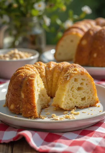 Servierter Haferflocken-Gugelhupf