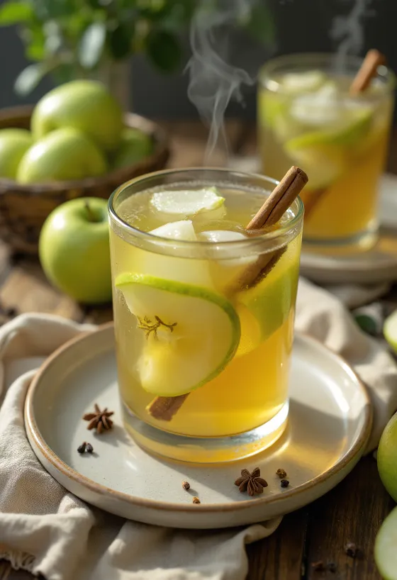 Grüner-Apfel-Cider in einer Tasse