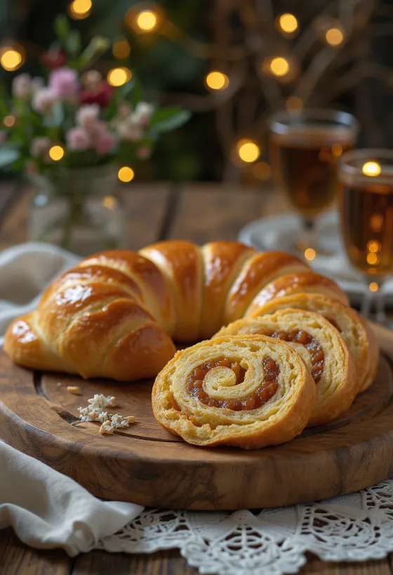 Marzipan-Beigli mit goldbrauner Kruste und reicher Füllung
