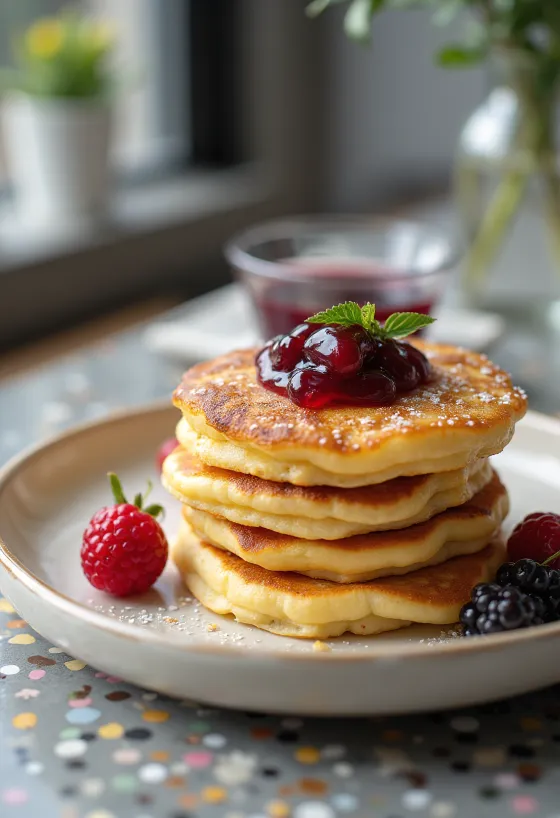 Pannkakor schwedische Pfannkuchen serviert
