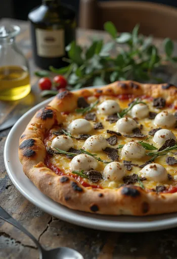 Pizza al Tartufo mit Trüffel und italienischem Käse