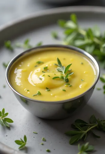 Servierte Estragon-Zitronen-Buttersauce