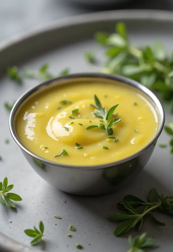 Servierte Estragon-Zitronen-Buttersauce