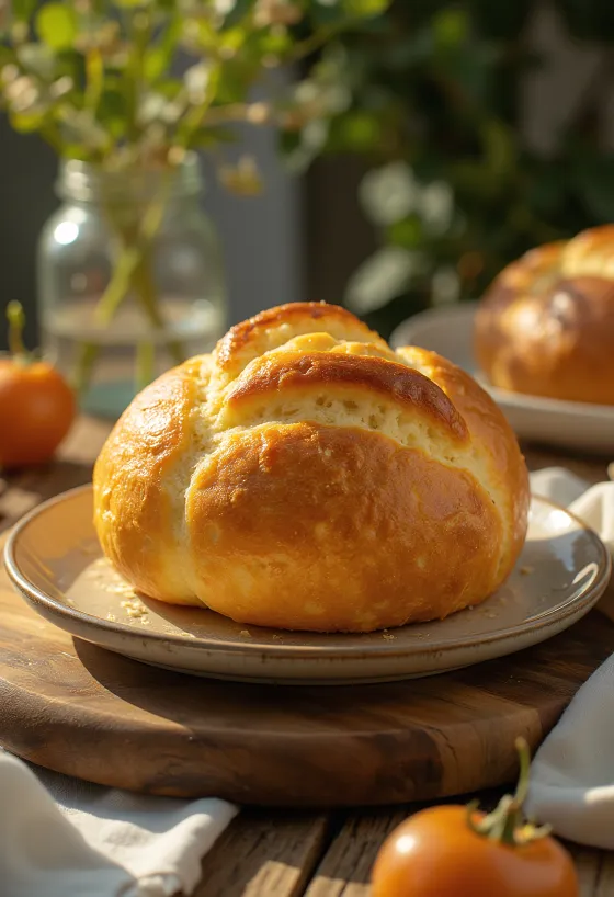 Portugiesisches Süßbrot serviert