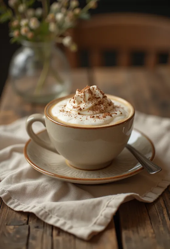 Vanillekaffee mit Sahnehaube