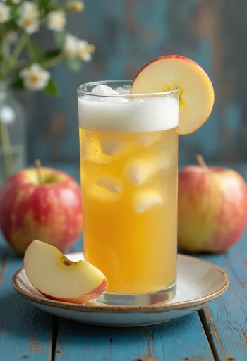 Frisch gepresster Apfelsaft im Glas