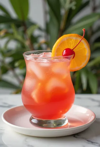 Hurricane Cocktail mit Orangenscheibe und Cocktailkirsche