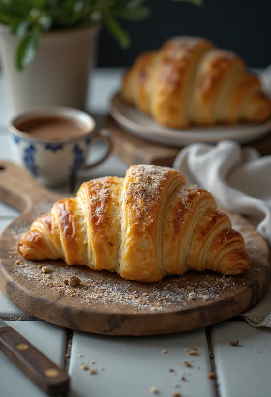 Servierte Muskatnuss-Croissants