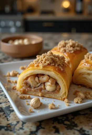 Servierter Ferrero Rocher Strudel
