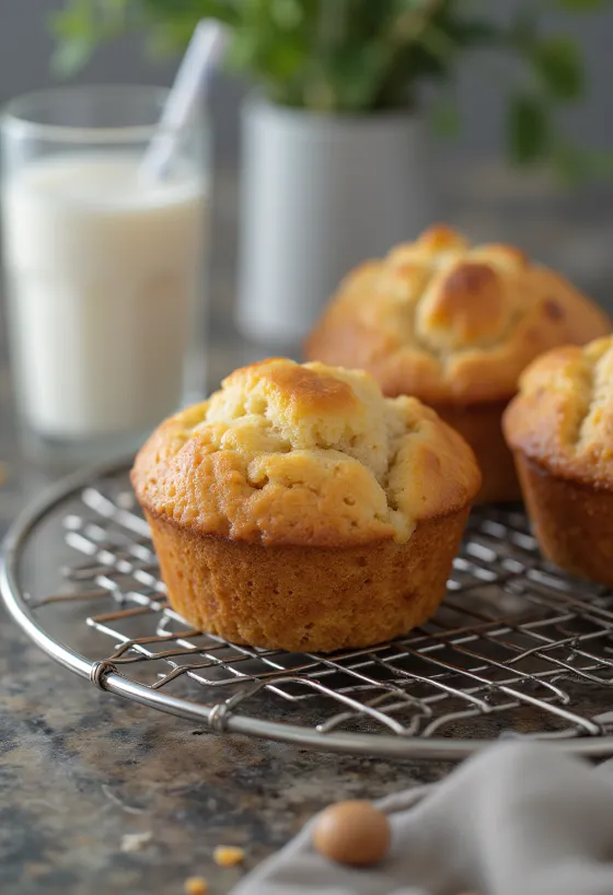 Okara-Muffin serviert, frisch gebacken