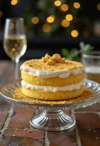 Goldene Torte mit eleganter Dekoration