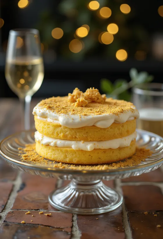 Goldene Torte mit eleganter Dekoration