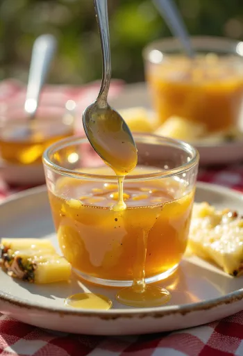 Servierte Ananas-Honig-Glasur