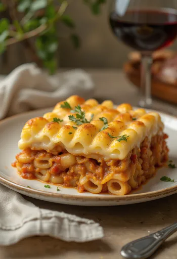 Pastitsio serviert