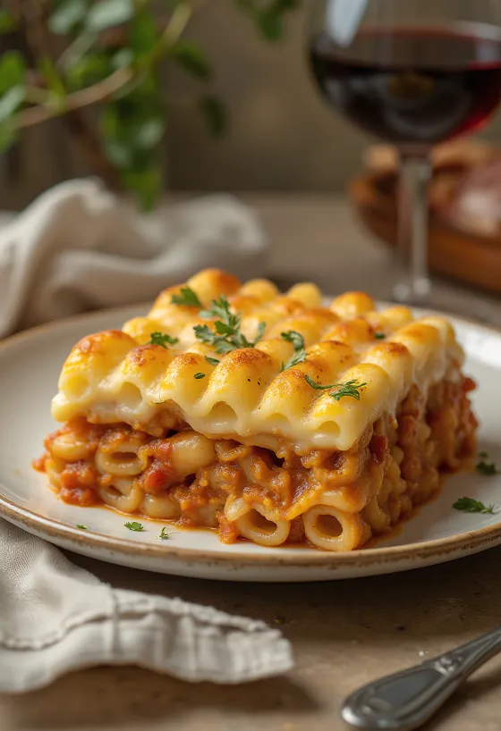 Pastitsio serviert