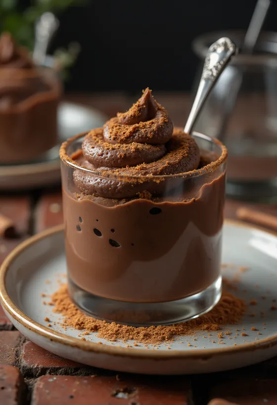 Zimt-Schokoladenmousse in Gläsern