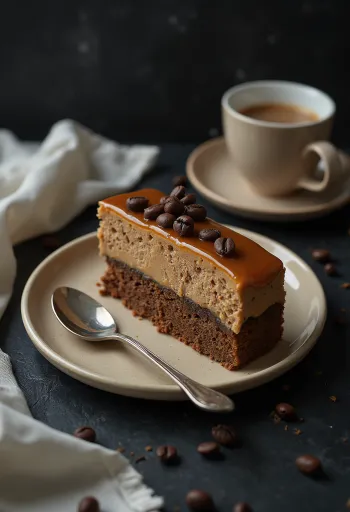 Kaffee-Karamell-Torte mit cremiger Karamellschicht