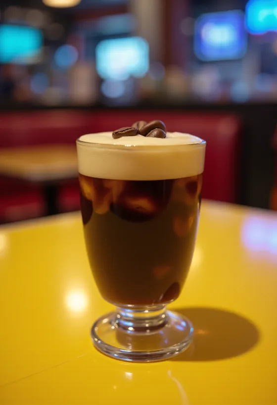 Espresso Martini mit Kaffeebohnen garniert