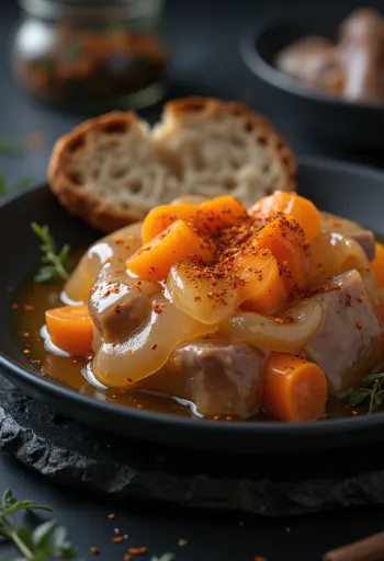 Traditionelle Sülze mit gekochtem Schweinefleisch und Gemüse serviert