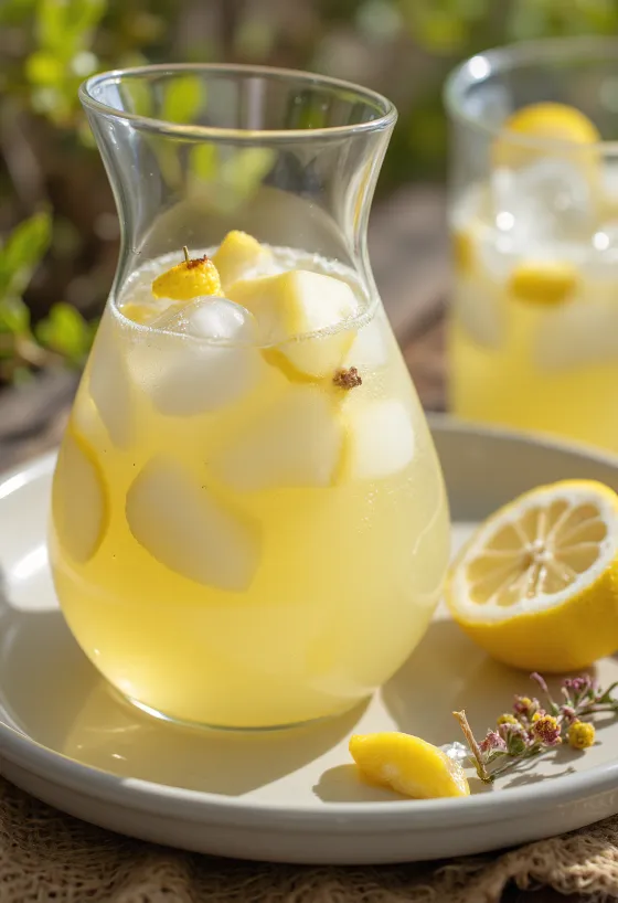 Birnen-Limonade im Glas serviert