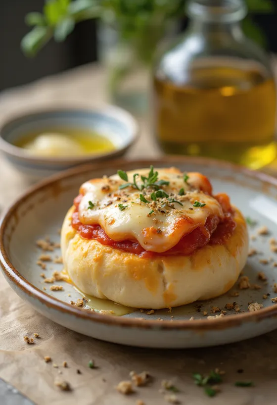 Servierte Pizza-Bao-Buns