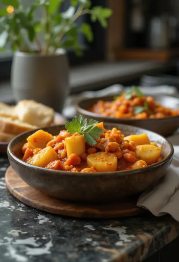 Vegetarisches Rogan Josh mit buntem Gemüse