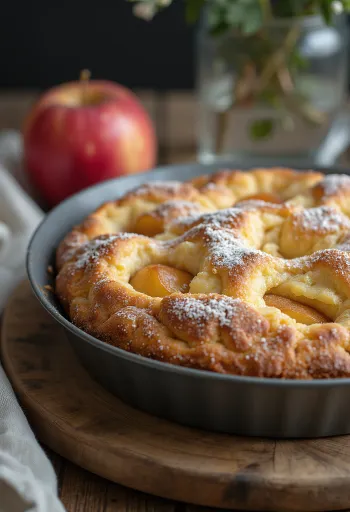 Servierter Apfel-Zimt-Kuchen auf einem Teller