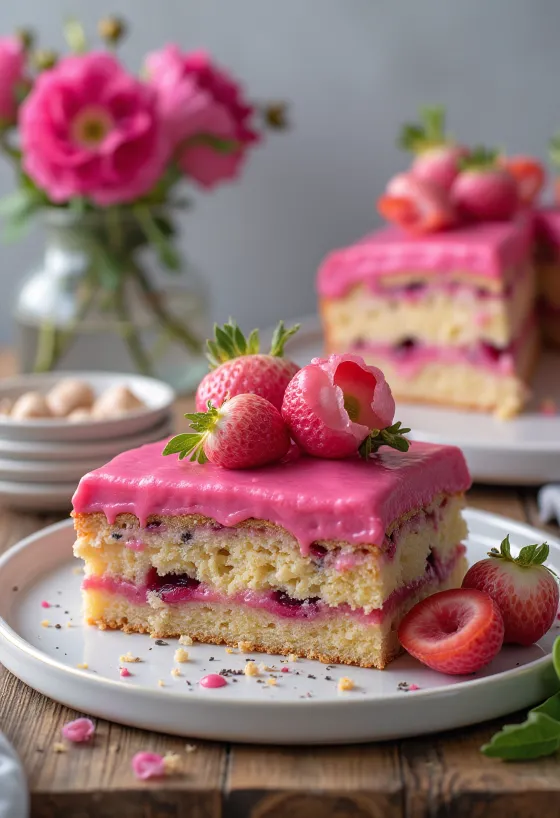 Mohn-Punsch-Torte in Scheiben
